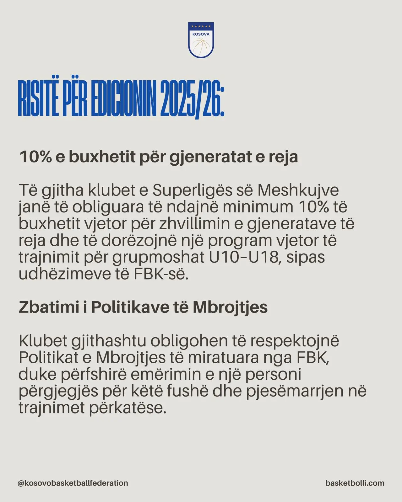 HAPJA E APLIKIMIT PËR LICENCIMIN E KLUBEVE PËR SEZONIN 2025/26